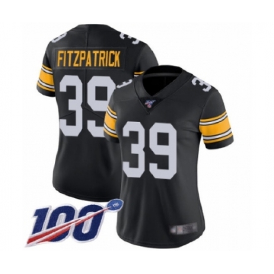 Women's Pittsburgh Steelers 39 Minkah Fitzpatrick Black Alternate Vapor Untouchable Limited Player 100th Season Football Jersey