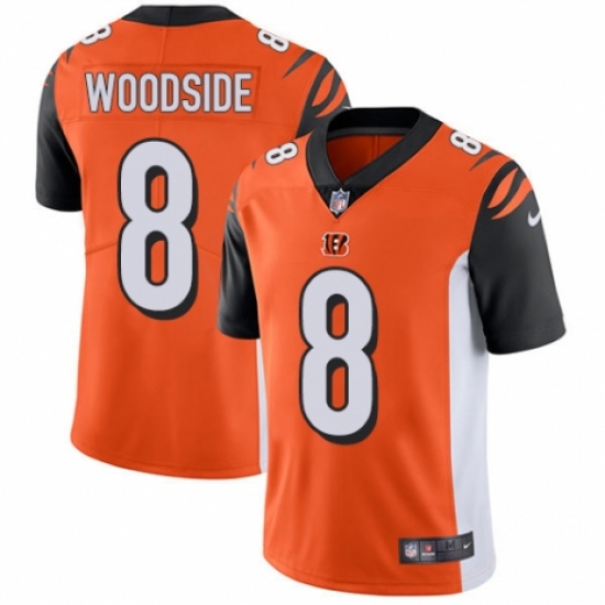 Men's Nike Cincinnati Bengals 8 Logan Woodside Orange Alternate Vapor Untouchable Limited Player NFL Jersey