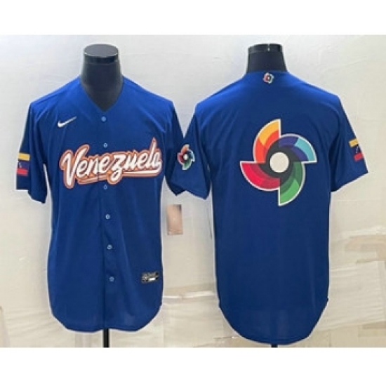 Men's Venezuela Baseball 2023 Royal World Big Logo Classic Stitched Jersey