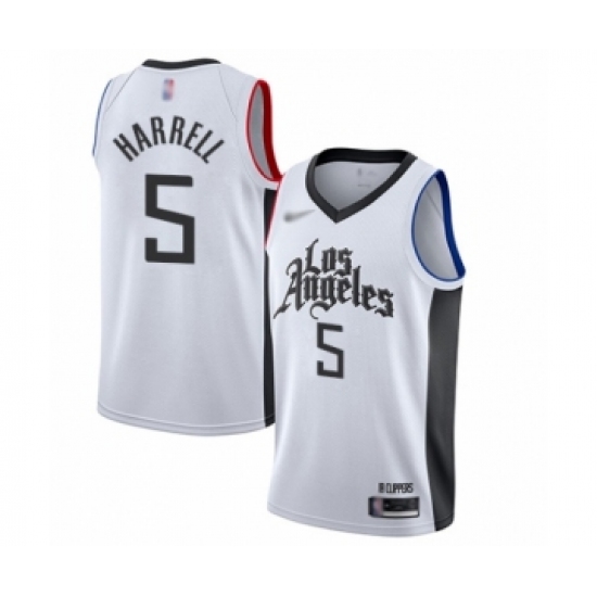 Men's Los Angeles Clippers 5 Montrezl Harrell Swingman White Basketball Jersey - 2019 20 City Edition