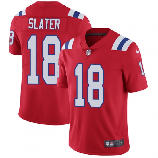 Men's Nike New England Patriots 18 Matthew Slater Red Alternate Vapor Untouchable Limited Player NFL Jersey