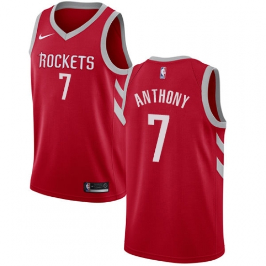 Men's Nike Houston Rockets 7 Carmelo Anthony Swingman Red NBA Jersey - Icon Edition
