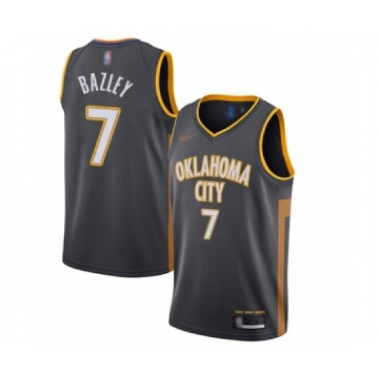 Women's Oklahoma City Thunder 7 Darius Bazley Swingman Charcoal Basketball Jersey - 2019 20 City Edition