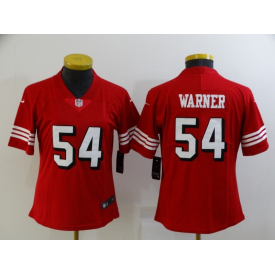 Women's San Francisco 49ers 54 Fred Warner Limited Red Rush Vapor Untouchable Football Jerseys