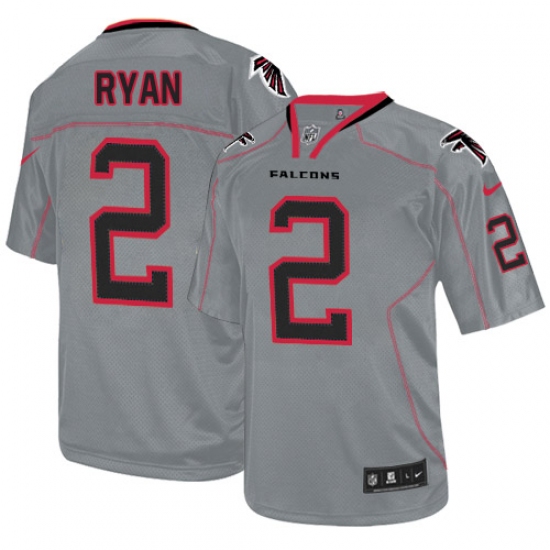 Men's Nike Atlanta Falcons 2 Matt Ryan Elite Lights Out Grey NFL Jersey