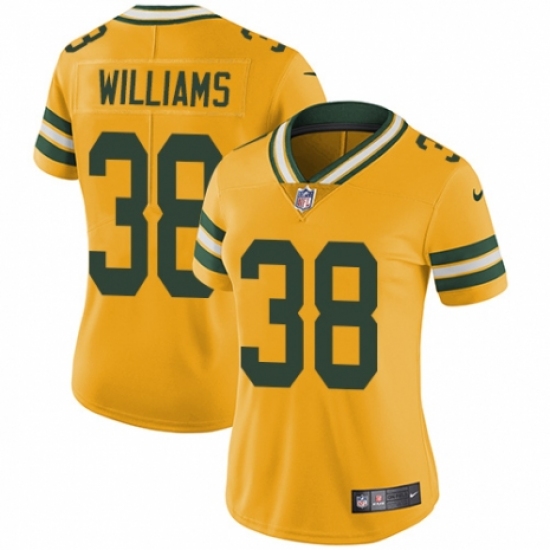 Women's Nike Green Bay Packers 38 Tramon Williams Limited Gold Rush Vapor Untouchable NFL Jersey