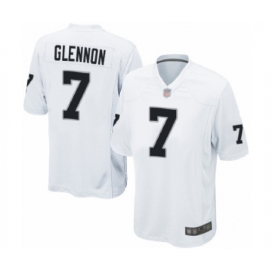 Men's Oakland Raiders 7 Mike Glennon Game White Football Jersey