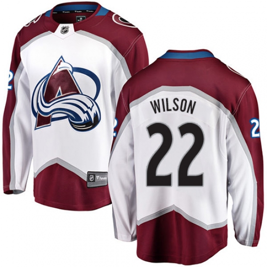 Youth Colorado Avalanche 22 Colin Wilson Fanatics Branded White Away Breakaway NHL Jersey