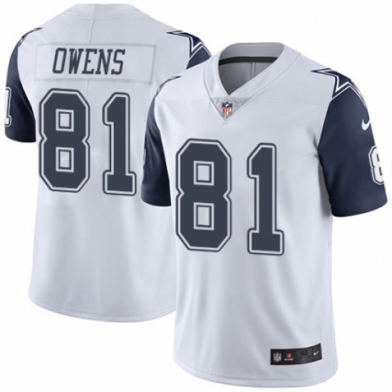 Men's Nike Dallas Cowboys 81 Terrell Owens Limited White Rush Vapor Untouchable NFL Jersey