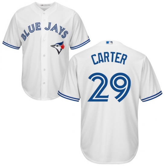 Youth Majestic Toronto Blue Jays 29 Joe Carter Authentic White Home MLB Jersey