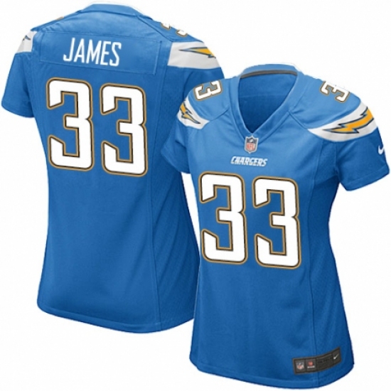 Women's Nike Los Angeles Chargers 33 Derwin James Game Electric Blue Alternate NFL Jersey