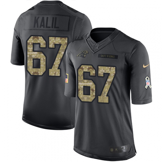 Youth Nike Carolina Panthers 67 Ryan Kalil Limited Black 2016 Salute to Service NFL Jersey