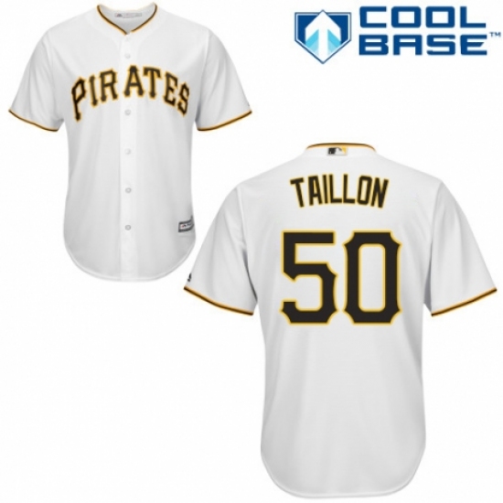 Youth Majestic Pittsburgh Pirates 50 Jameson Taillon Replica White Home Cool Base MLB Jersey