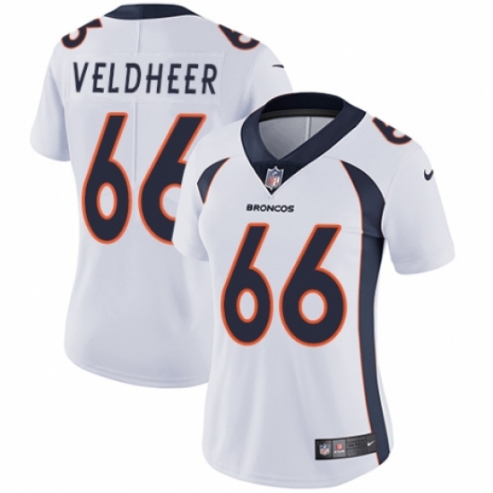 Women's Nike Denver Broncos 66 Jared Veldheer White Vapor Untouchable Elite Player NFL Jersey