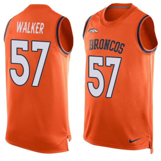 Men's Nike Denver Broncos 57 Demarcus Walker Limited Orange Player Name & Number Tank Top NFL Jersey