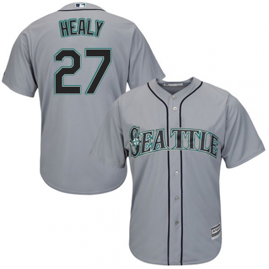 Men's Majestic Seattle Mariners 27 Ryon Healy Replica Grey Road Cool Base MLB Jersey