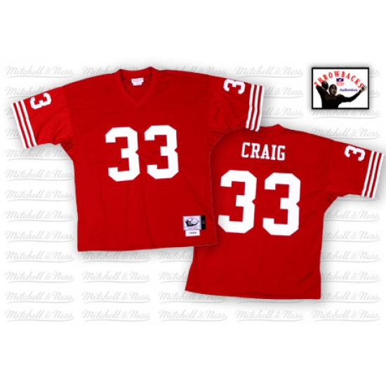 Mitchell and Ness San Francisco 49ers 33 Roger Craig Authentic Red Team Color Throwback NFL Jersey