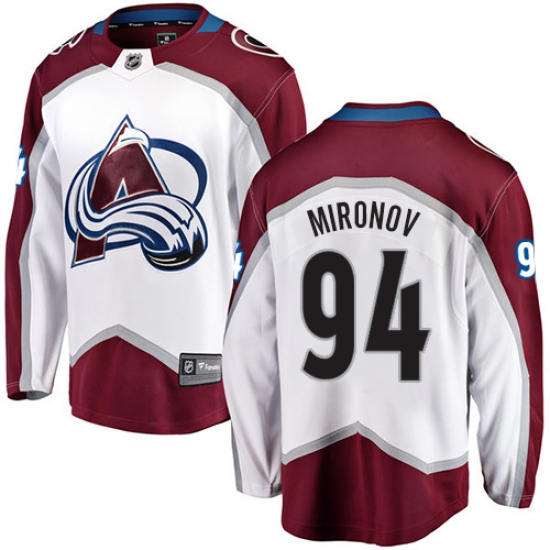 Men's Colorado Avalanche 94 Andrei Mironov Fanatics Branded White Away Breakaway NHL Jersey