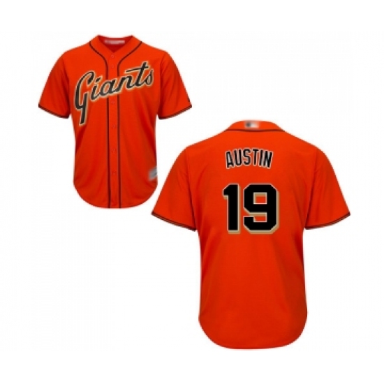 Men's San Francisco Giants 19 Tyler Austin Replica Orange Alternate Cool Base Baseball Jersey