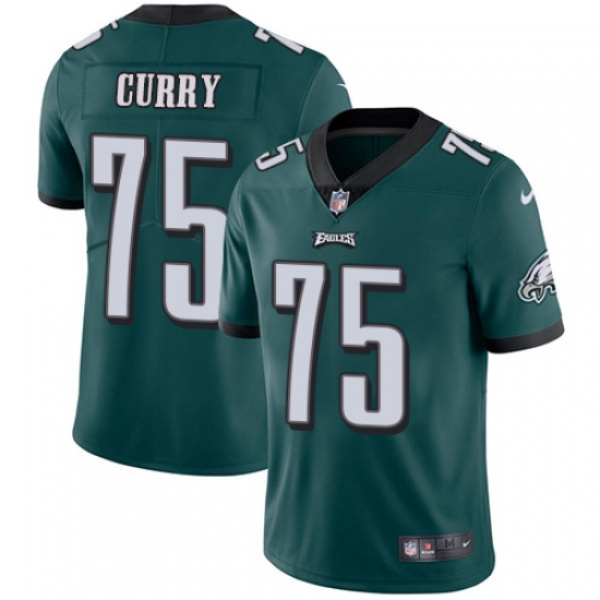 Men's Nike Philadelphia Eagles 75 Vinny Curry Midnight Green Team Color Vapor Untouchable Limited Player NFL Jersey