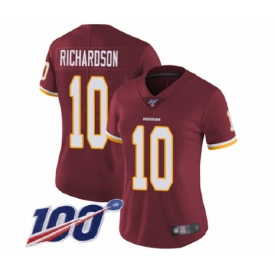 Women's Washington Redskins 10 Paul Richardson Burgundy Red Team Color Vapor Untouchable Limited Player 100th Season Football Jersey