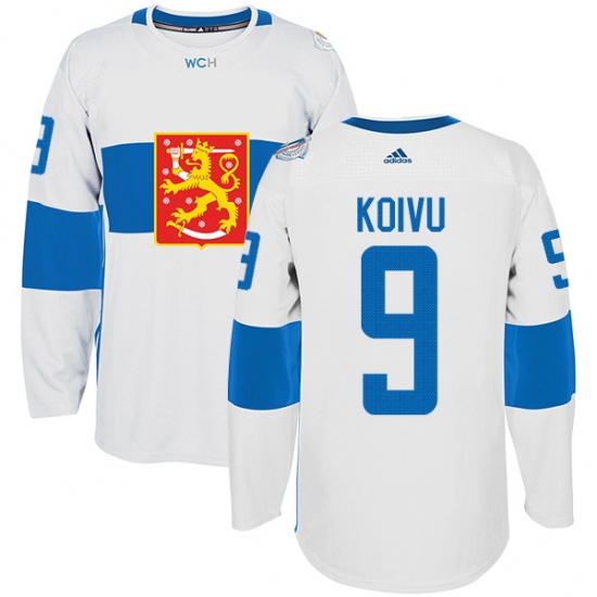 Men's Adidas Team Finland 9 Mikko Koivu Premier White Home 2016 World Cup of Hockey Jersey