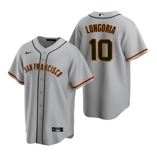 Men's Nike San Francisco Giants 10 Evan Longoria Gray Road Stitched Baseball Jersey