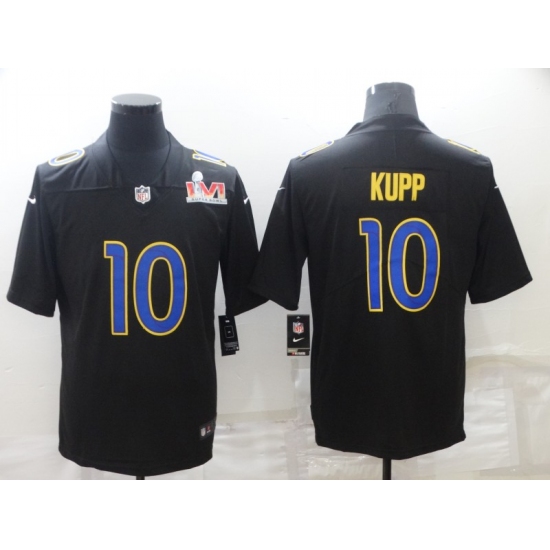 Men's Los Angeles Rams 10 Cooper Kupp Nike Black Super Bowl LVI Bound Limited Fashion Jersey