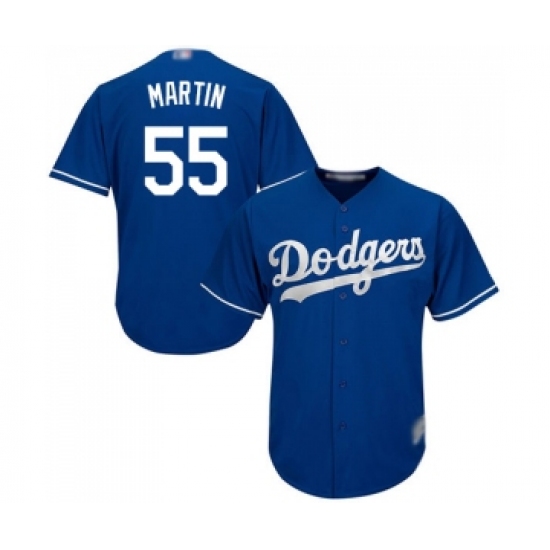Men's Los Angeles Dodgers 55 Russell Martin Replica Royal Blue Alternate Cool Base Baseball Jersey