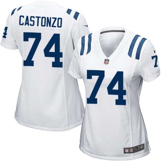 Women's Nike Indianapolis Colts 74 Anthony Castonzo Game White NFL Jersey