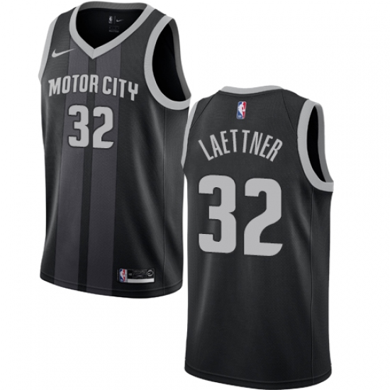 Women's Nike Detroit Pistons 32 Christian Laettner Swingman Black NBA Jersey - City Edition