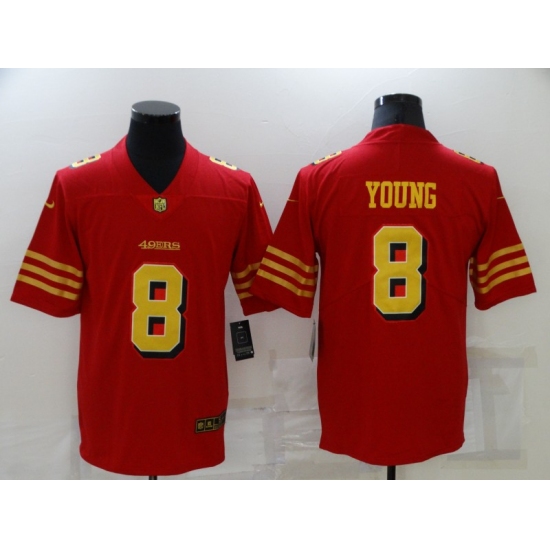 Men's San Francisco 49ers 8 Steve Young Red Gold Untouchable Limited Jersey