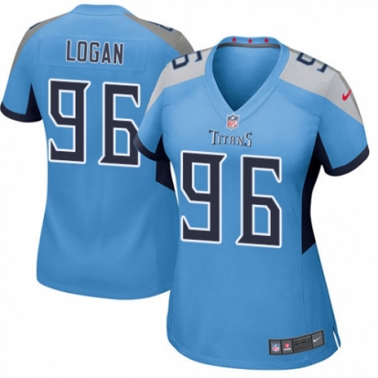 Women's Nike Tennessee Titans 96 Bennie Logan Game Light Blue Alternate NFL Jersey