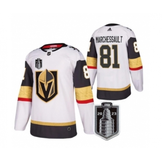 Men's Vegas Golden Knights 81 Jonathan Marchessault White 2023 Stanley Cup Final Stitched Jersey