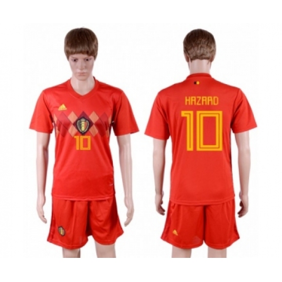 Belgium 10 Hazard Red Soccer Country Jersey