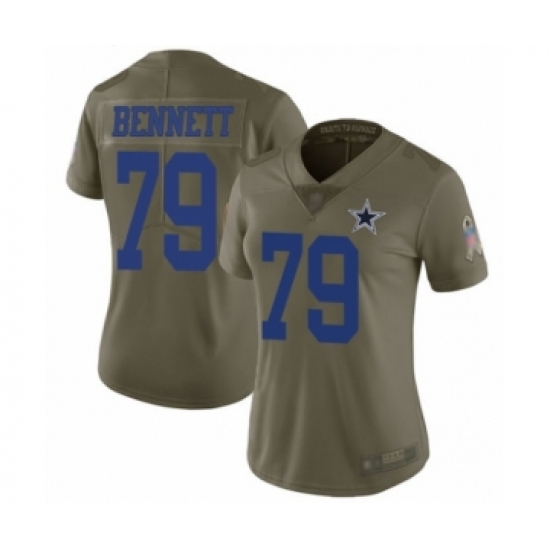 Women's Dallas Cowboys 79 Michael Bennett Limited Olive 2017 Salute to Service Football Jersey