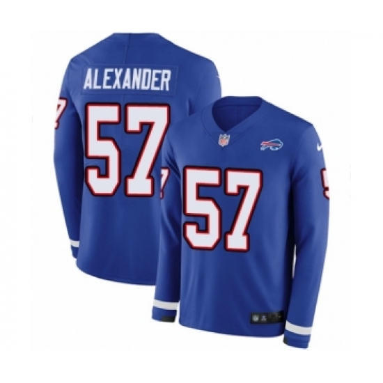 Men's Nike Buffalo Bills 57 Lorenzo Alexander Limited Royal Blue Therma Long Sleeve NFL Jersey