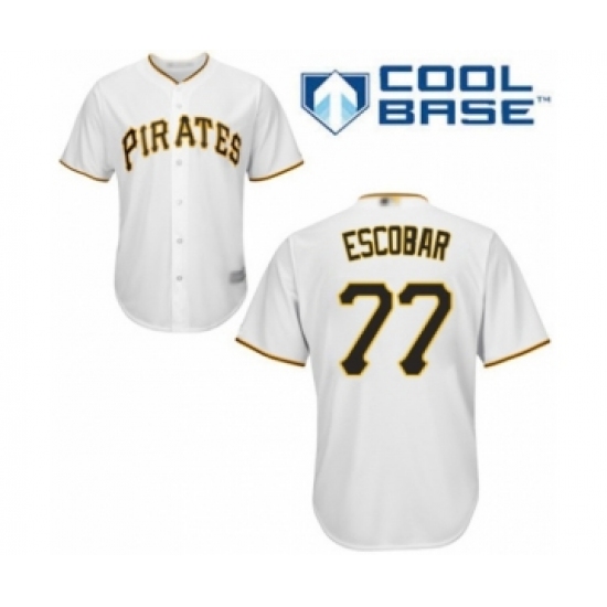 Youth Pittsburgh Pirates 77 Luis Escobar Authentic White Home Cool Base Baseball Player Jersey
