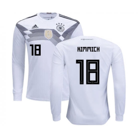 Germany 18 Kimmich Home Long Sleeves Kid Soccer Country Jersey