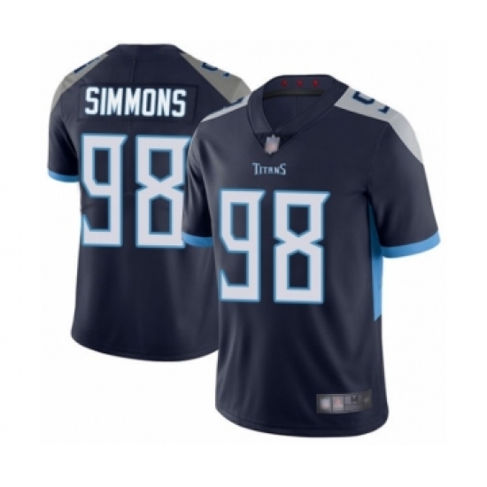 Men's Tennessee Titans 98 Jeffery Simmons Navy Blue Team Color Vapor Untouchable Limited Player Football Jersey