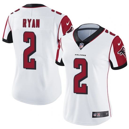 Women's Nike Atlanta Falcons 2 Matt Ryan White Vapor Untouchable Limited Player NFL Jersey