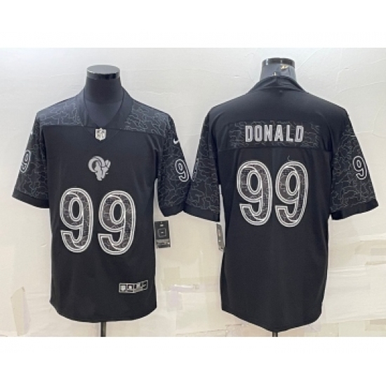 Men's Los Angeles Rams 99 Aaron Donald Black Reflective Limited Stitched Football Jersey