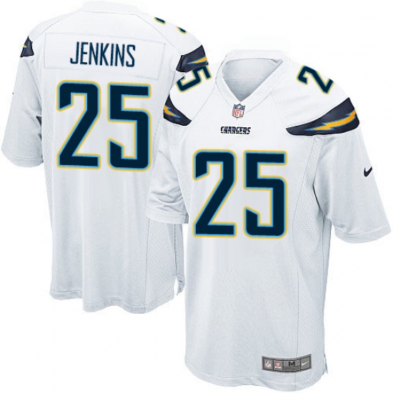 Men's Nike Los Angeles Chargers 25 Rayshawn Jenkins Game White NFL Jersey