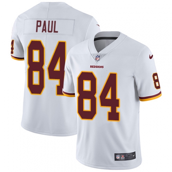 Youth Nike Washington Redskins 84 Niles Paul White Vapor Untouchable Limited Player NFL Jersey