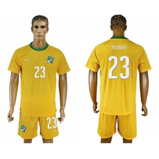 Cote d'lvoire 23 Mande Home Soccer Country Jersey
