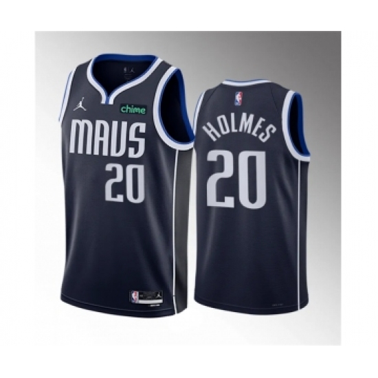 Men's Dallas Mavericks 20 Richaun Holmes Navy 2023 Draft Statement Edition Stitched Basketball Jersey
