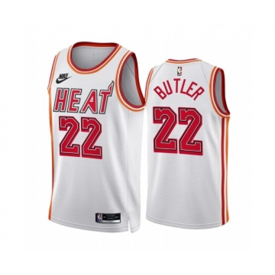Men's Miami Heat 22 Jimmy Butler White Classic Edition Stitched Basketball Jersey