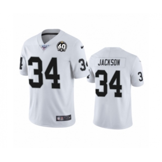 Youth Oakland Raiders 34 Bo Jackson White 60th Anniversary Vapor Untouchable Limited Player 100th Season Football Jersey