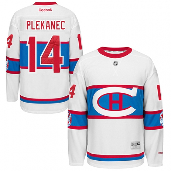 Men's Reebok Montreal Canadiens 14 Tomas Plekanec Authentic White 2016 Winter Classic NHL Jersey