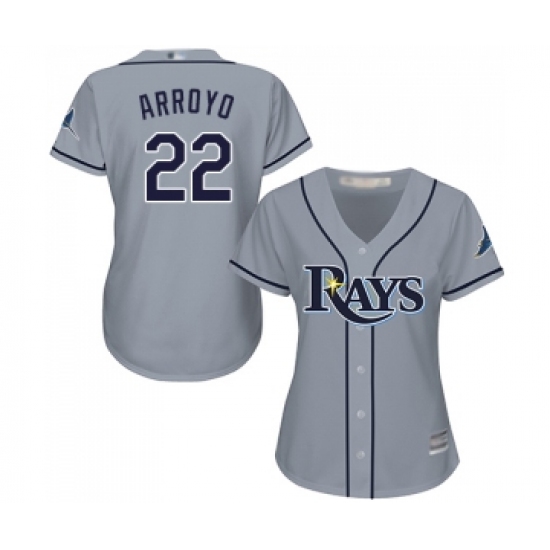 Women's Tampa Bay Rays 22 Christian Arroyo Replica Grey Road Cool Base Baseball Jersey